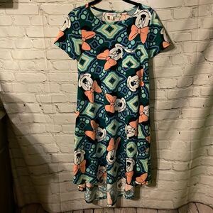 LuLaRoe Modern Print Minnie Mouse Midi Carly Dress Size XXS